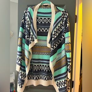 Azteca style duster cardigan